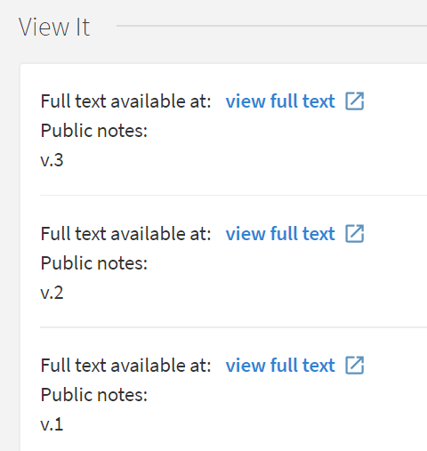 Screenshot of "view full text" links, now with labels