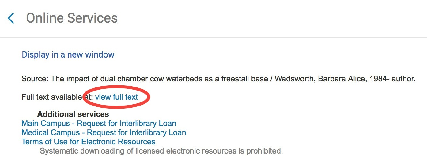 Screenshot of Alma test access